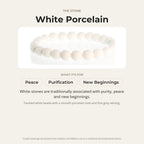 Porcelain White Faceted Round Bracelet - 8mm