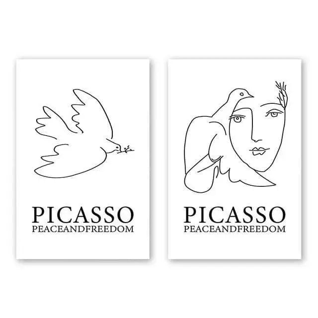 A1 A2 A3 A4 A5 Canvas Painting Picasso Abstract Peace Dove Poster