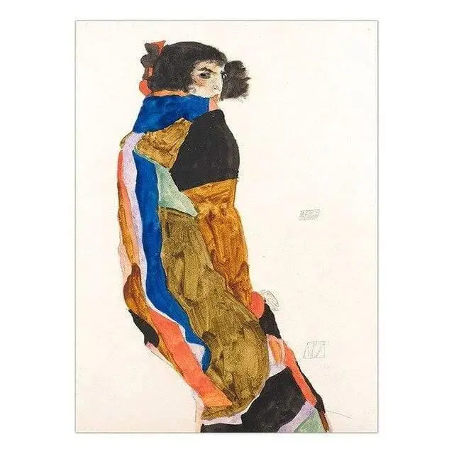 Austrian Egon Schiele Oil Paintings Posters
