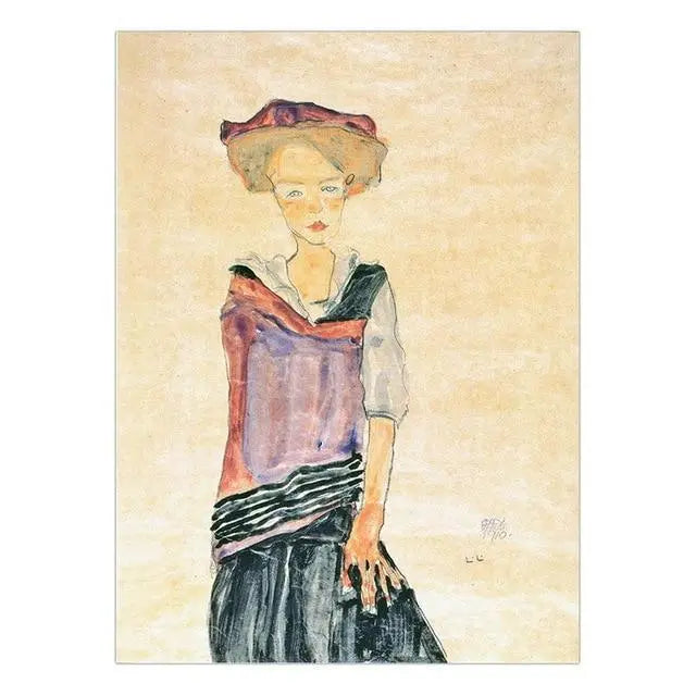 Austrian Egon Schiele Oil Paintings Posters