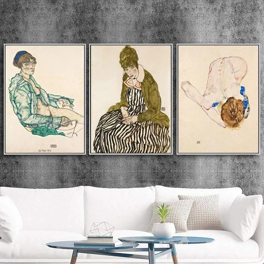 Austrian Egon Schiele Oil Paintings Posters