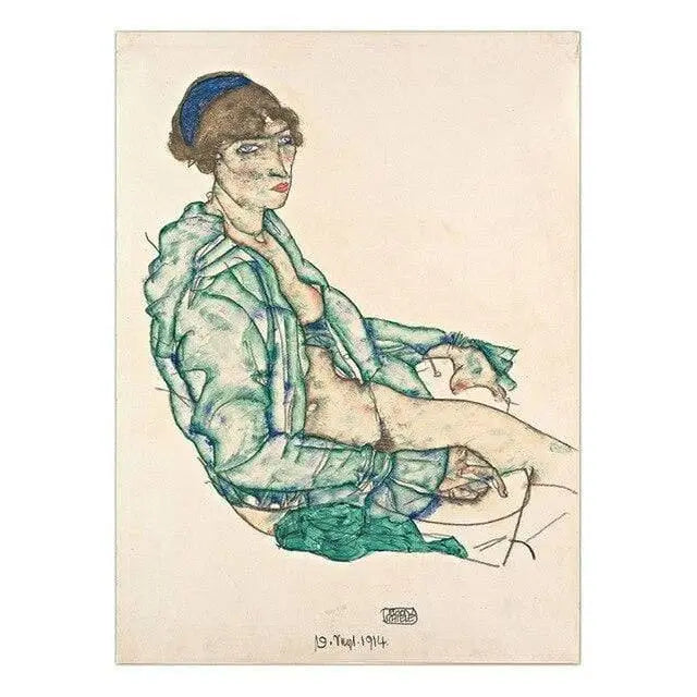 Austrian Egon Schiele Oil Paintings Posters