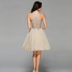 Chiffon Lace Crystal Cocktail Dresses / Homecoming Dresses