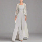 Custom Gray Lace Pant Suit for Mother of Bride