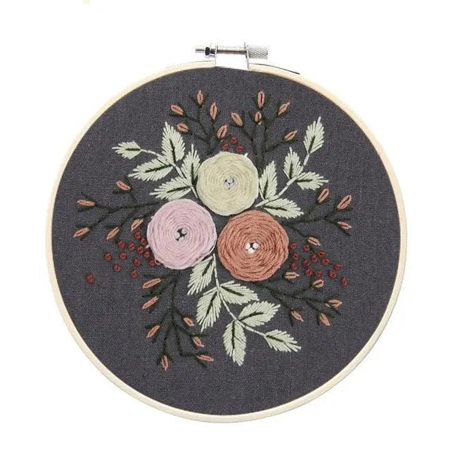 Easy Flower Embroidery DIY Kit