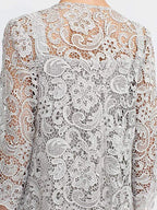 Custom Gray Lace Pant Suit for Mother of Bride