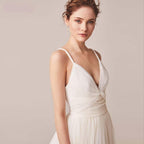 Sexy Tulle V-Neck Bridal Dress – Spaghetti Straps & Backless Design, Custom Made