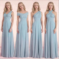 Candy Color Ruffles Chiffon A-Line Lace Up  Sleeveless Bridesmaid Dresses