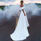 Sexy Satin Mermaid Wedding Dress – Off-the-Shoulder with Soft Fit, Custom Made