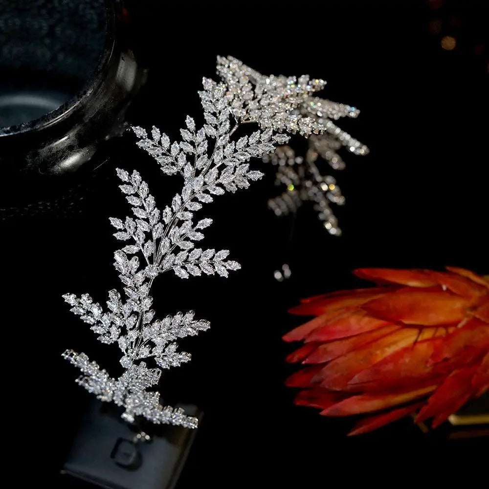 Crystal Leaf Hair Band - Fashion Bride Headband