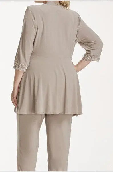 3-Piece Wedding Mother of Bride Pant Suit - Plus Size