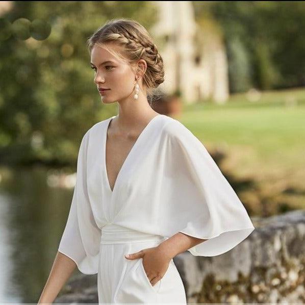 Wedding Jumpsuit with Pockets – Modern Bridal Style, Custom Made