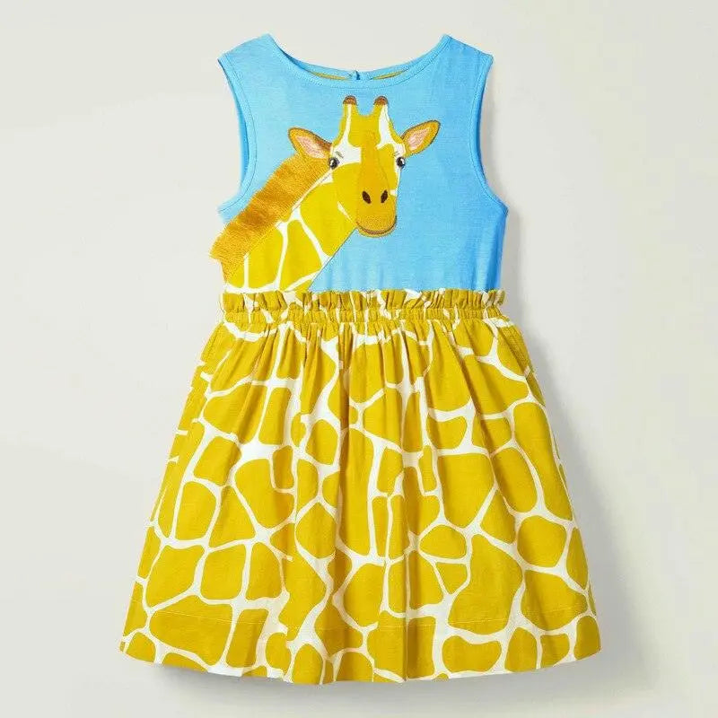 Animal Print Casual Cotton Vestidos Dress for 2-7 Years