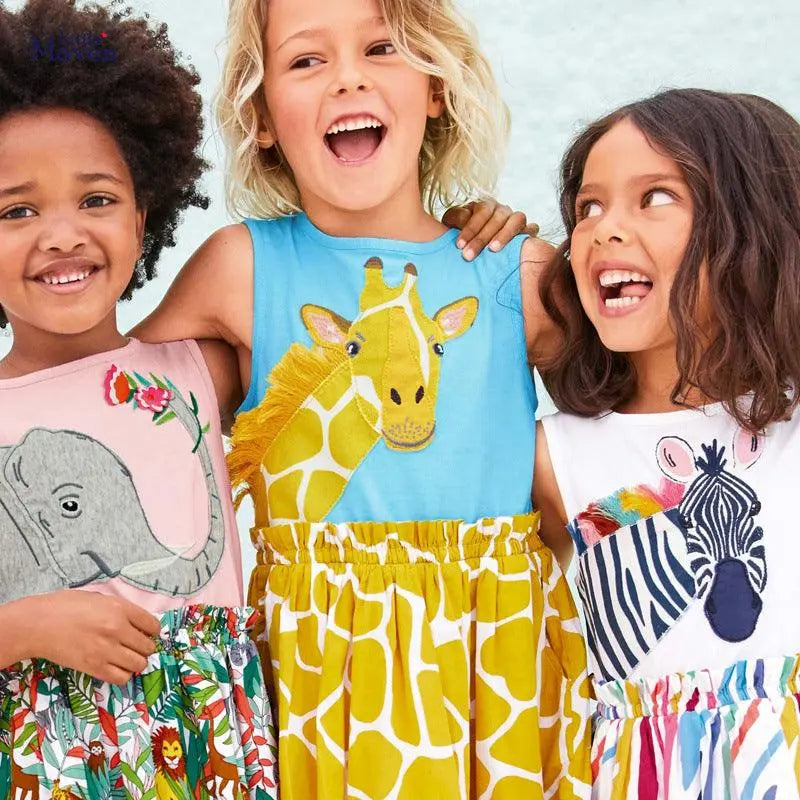 Animal Print Casual Cotton Vestidos Dress for 2-7 Years