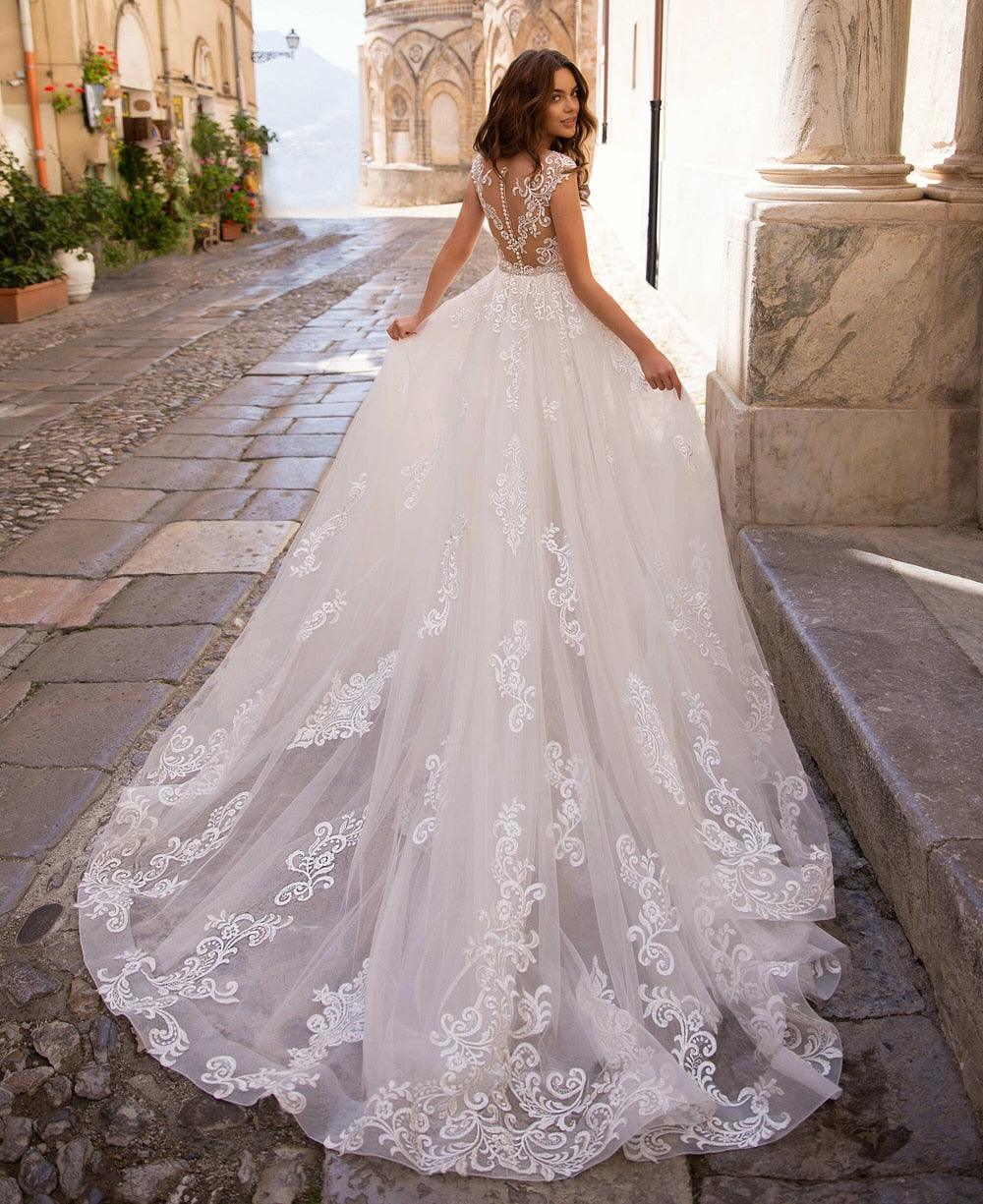 Sexy 2-Piece Mermaid Beach Wedding Dress – Lace Appliqués, Beading & Crystal Sashes, Custom Made