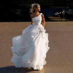 Princess One-Shoulder Wedding Dress – Elegant Regal Bridal Look, Custom Made