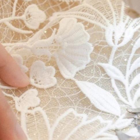 Sexy V-Neck Boho Mermaid Wedding Dress – Lace Appliqués & Romantic Slit, Custom Made