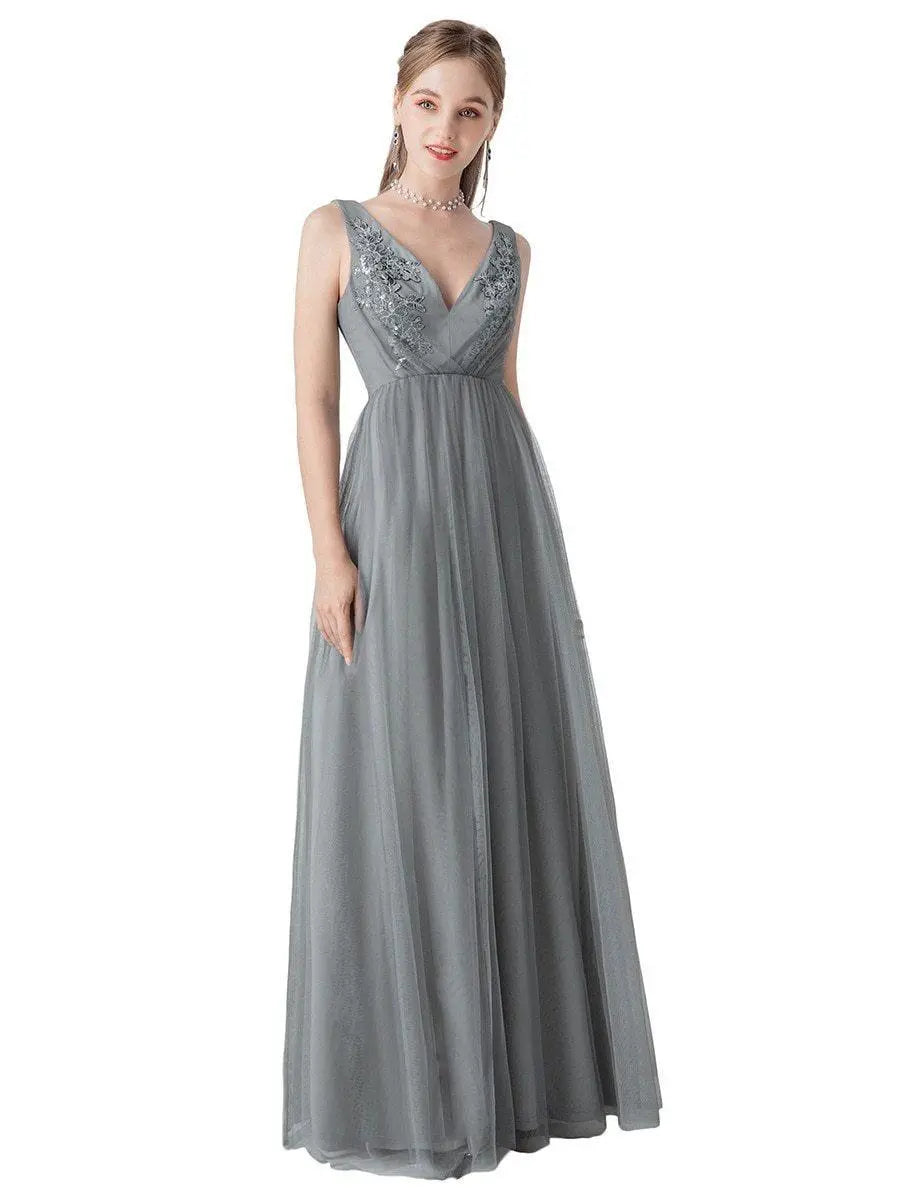 Elegant Shining Sequin Appliques A Line Bridesmaid Dresses
