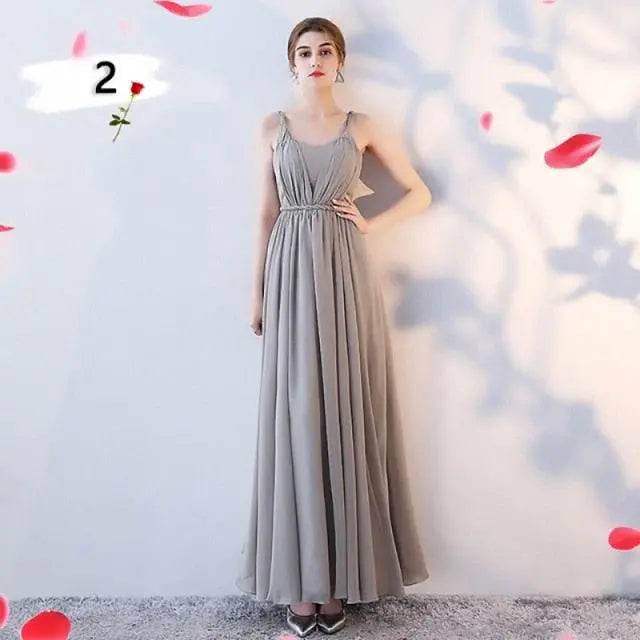 Customizable Elegant A Line Chiffon Long Bridesmaid Dresses