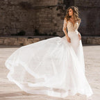 Mermaid Long Sleeve Beach Wedding Dress – Elegant Slim Fit, Custom Made