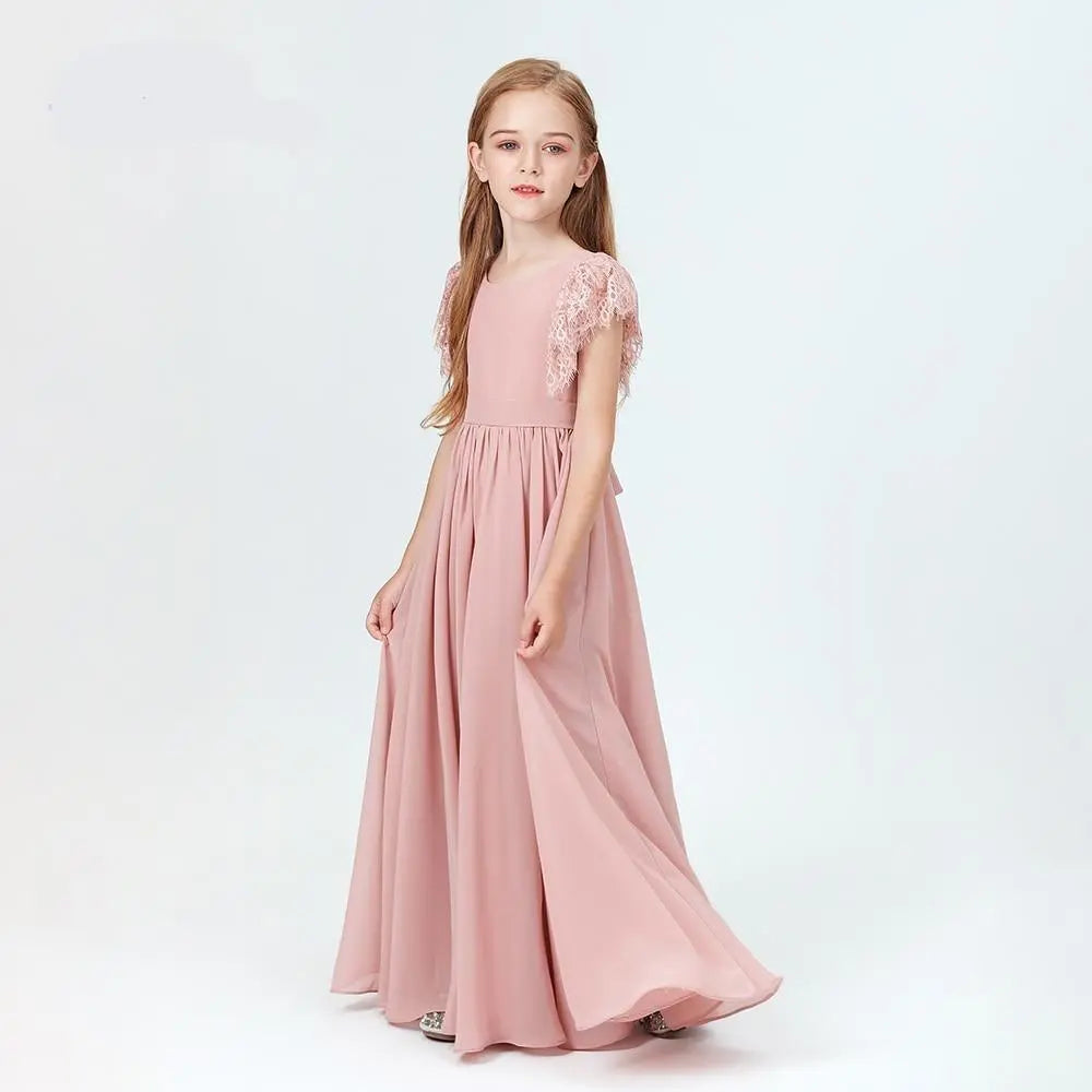 Elegant Prom Style Flower Girl Gown for Weddings & Parties