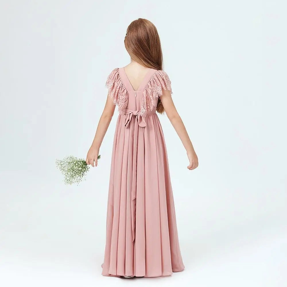 Elegant Prom Style Flower Girl Gown for Weddings & Parties