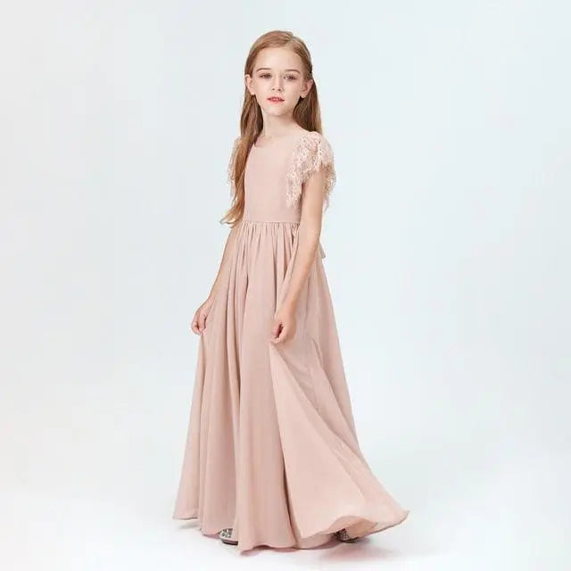 Elegant Prom Style Flower Girl Gown for Weddings & Parties