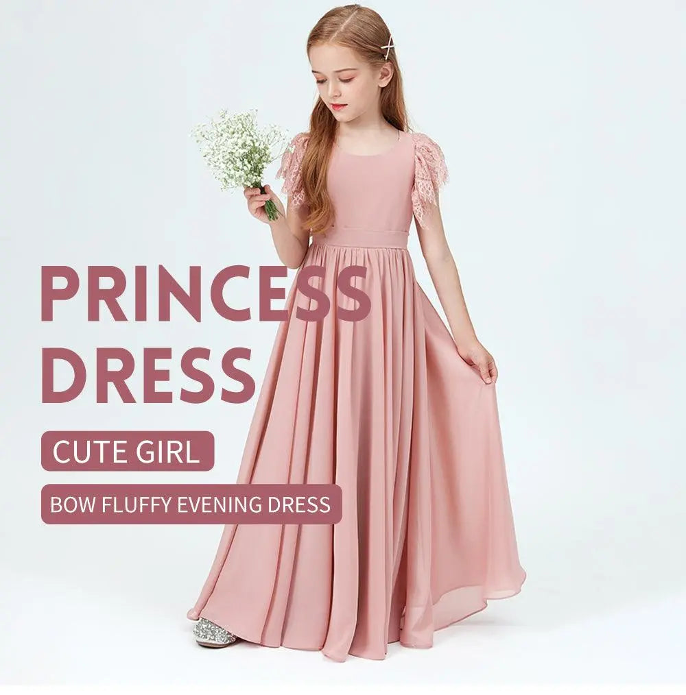 Elegant Prom Style Flower Girl Gown for Weddings & Parties