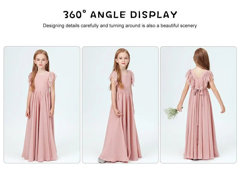 Elegant Prom Style Flower Girl Gown for Weddings & Parties