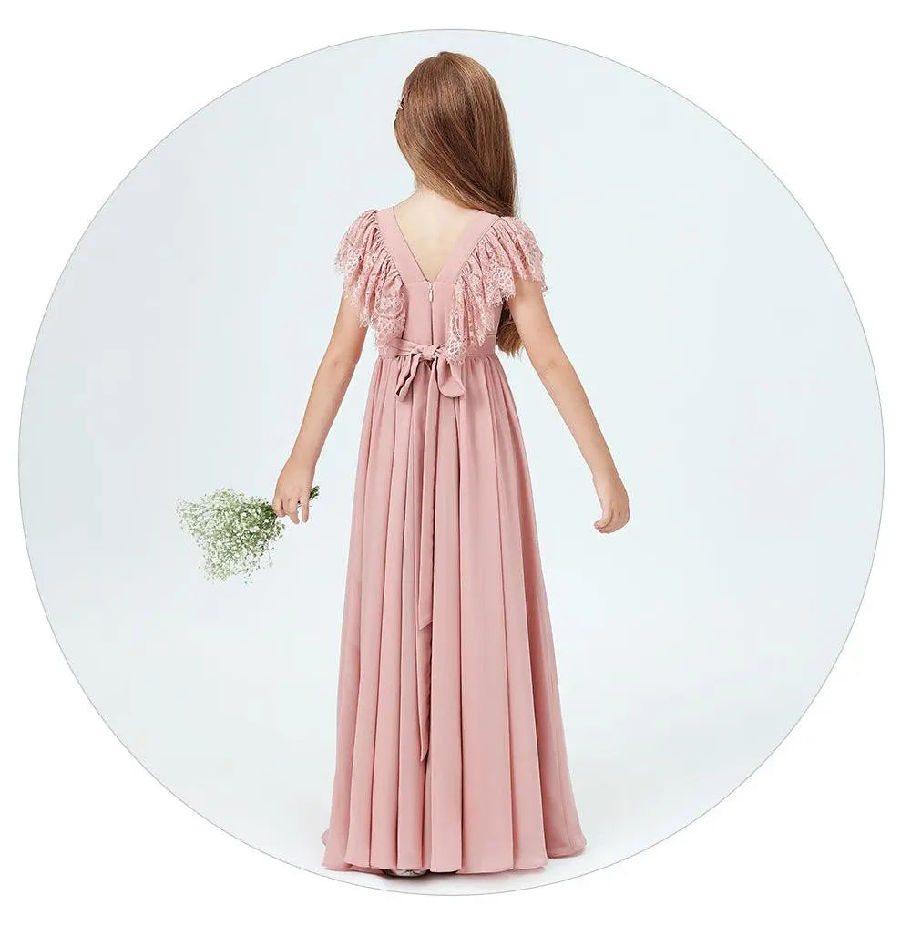 Elegant Prom Style Flower Girl Gown for Weddings & Parties