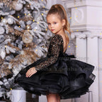 Half-Sleeve Flower Girl Party Dress