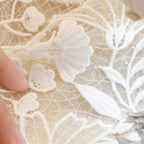 Plus Size A-Line Wedding Dress – Deep V-Neck Lace, Beading & Appliqués, Custom Made