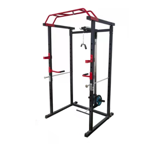 Power Squat Rack with Spotter Arms and 10+ Accessories