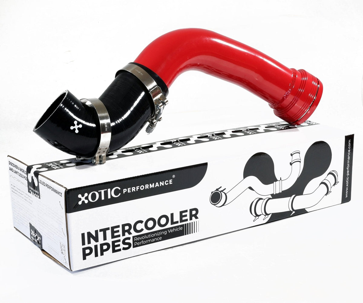 Red Turbo Intercooler Hot & Cold Charge Pipe Combo For 2011-2016 Ford Power Stroke 6.7L