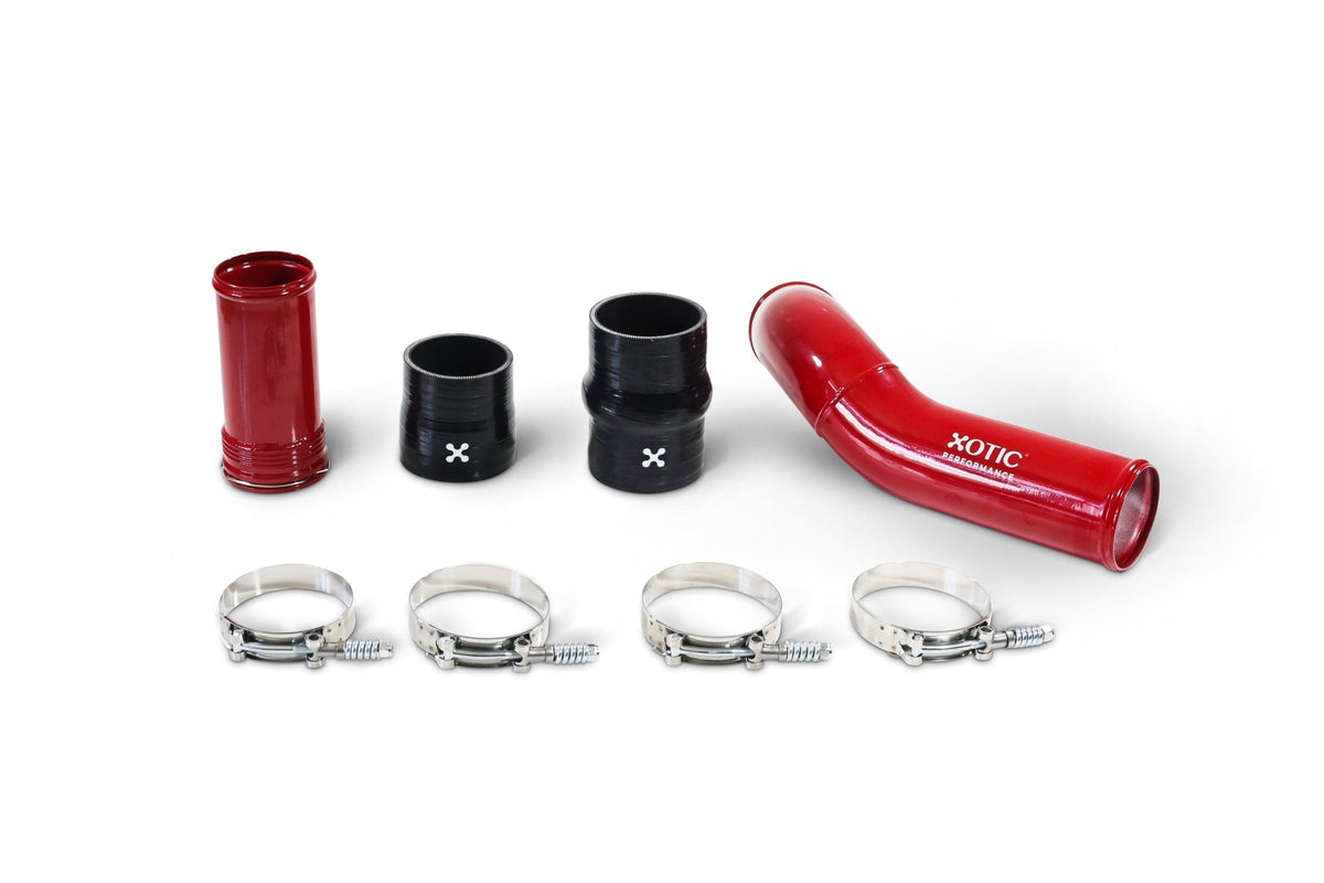 Red Turbo Intercooler Hot & Cold Charge Pipe Combo For 2011-2016 Ford Power Stroke 6.7L