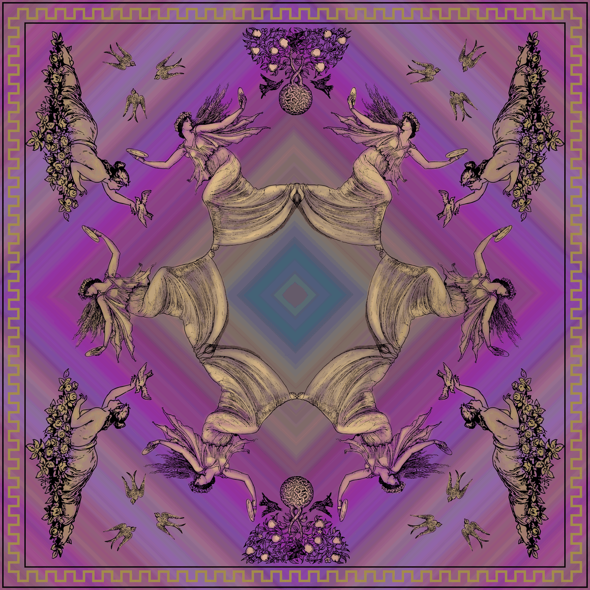 Silk Scarves (celebration) in purple