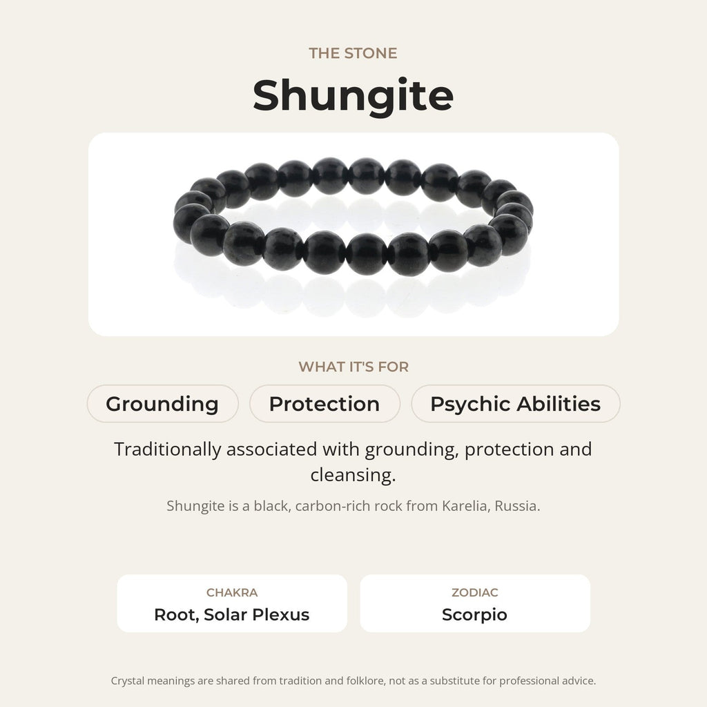 Shungite Bracelet Round - 8mm