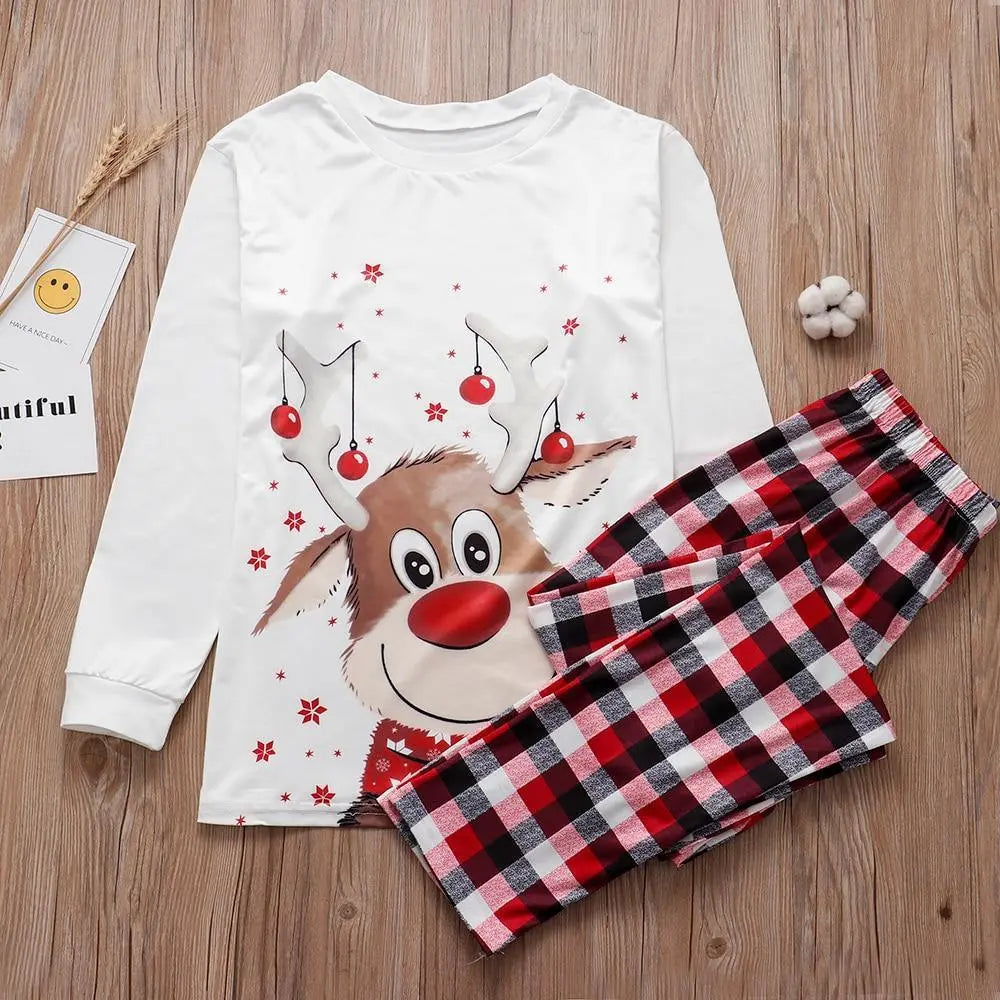 Family Matching Christmas Pajamas – Cotton Print Sets for Mom, Dad & Kids