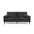 Sofa de 75" avec 2 coussins de Monarch  - Simili cuir noir (CK5A95)