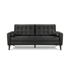 Sofa de 75" avec 2 coussins de Monarch  - Simili cuir noir (CK5A95)