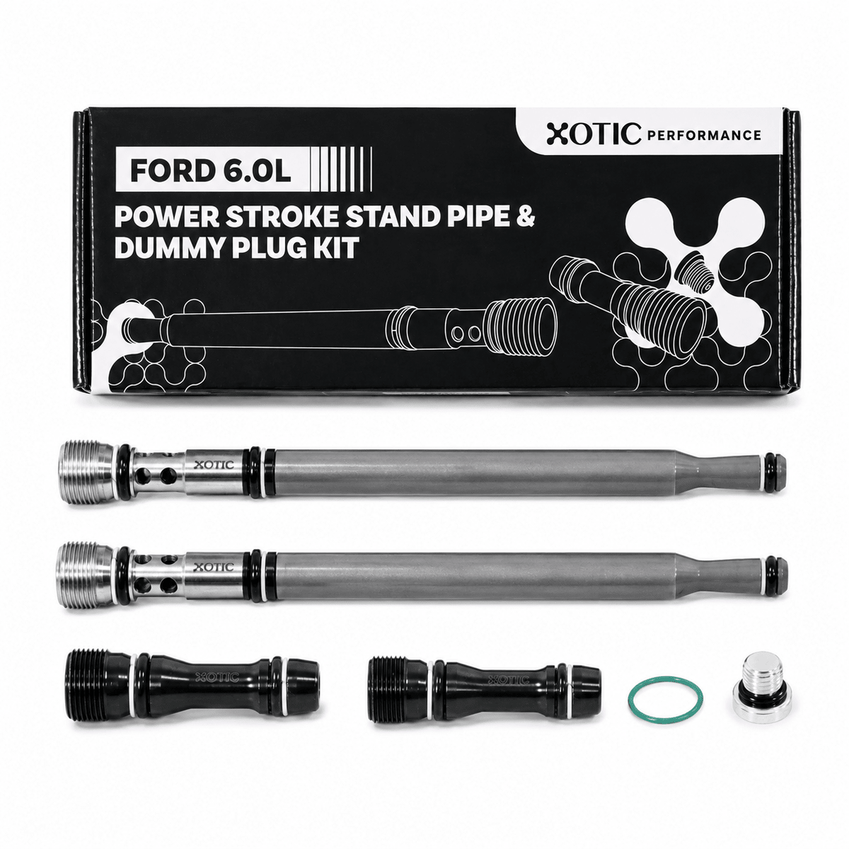 Stand Pipe & Dummy Plug Kit - 2004.5-2010 Ford 6.0L Power Stroke E/F-Series 6E7Z-9A332-B Fuel Supply Tube