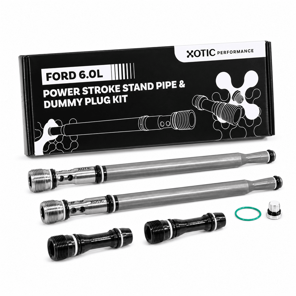 Stand Pipe & Dummy Plug Kit - 2004.5-2010 Ford 6.0L Power Stroke E/F-Series 6E7Z-9A332-B Fuel Supply Tube