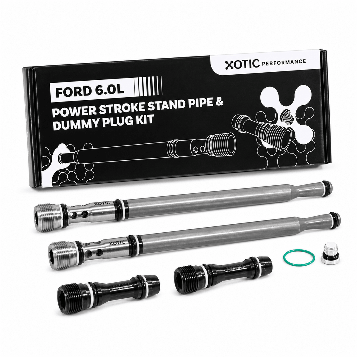 Stand Pipe & Dummy Plug Kit - 2004.5-2010 Ford 6.0L Power Stroke E/F-Series 6E7Z-9A332-B Fuel Supply Tube