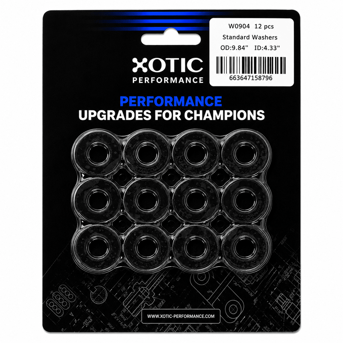 Standard Washer 0.31" ID, 0.55" OD, 0.120" Thickness x 12 pcs