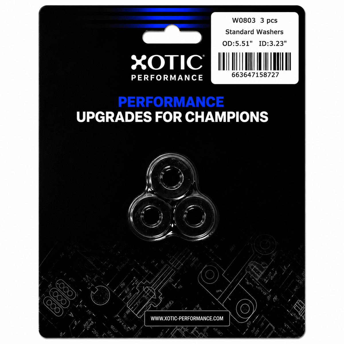 Standard Washer 0.31" ID, 0.55" OD, 0.120" Thickness x 3 pcs