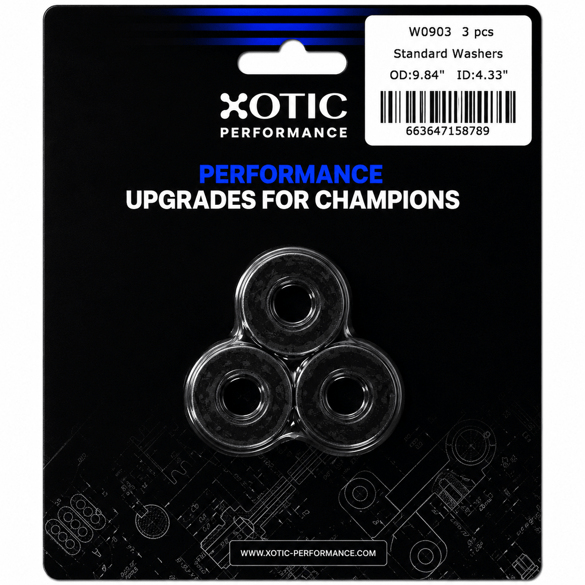 Standard Washer 0.31" ID, 0.55" OD, 0.120" Thickness x 3 pcs