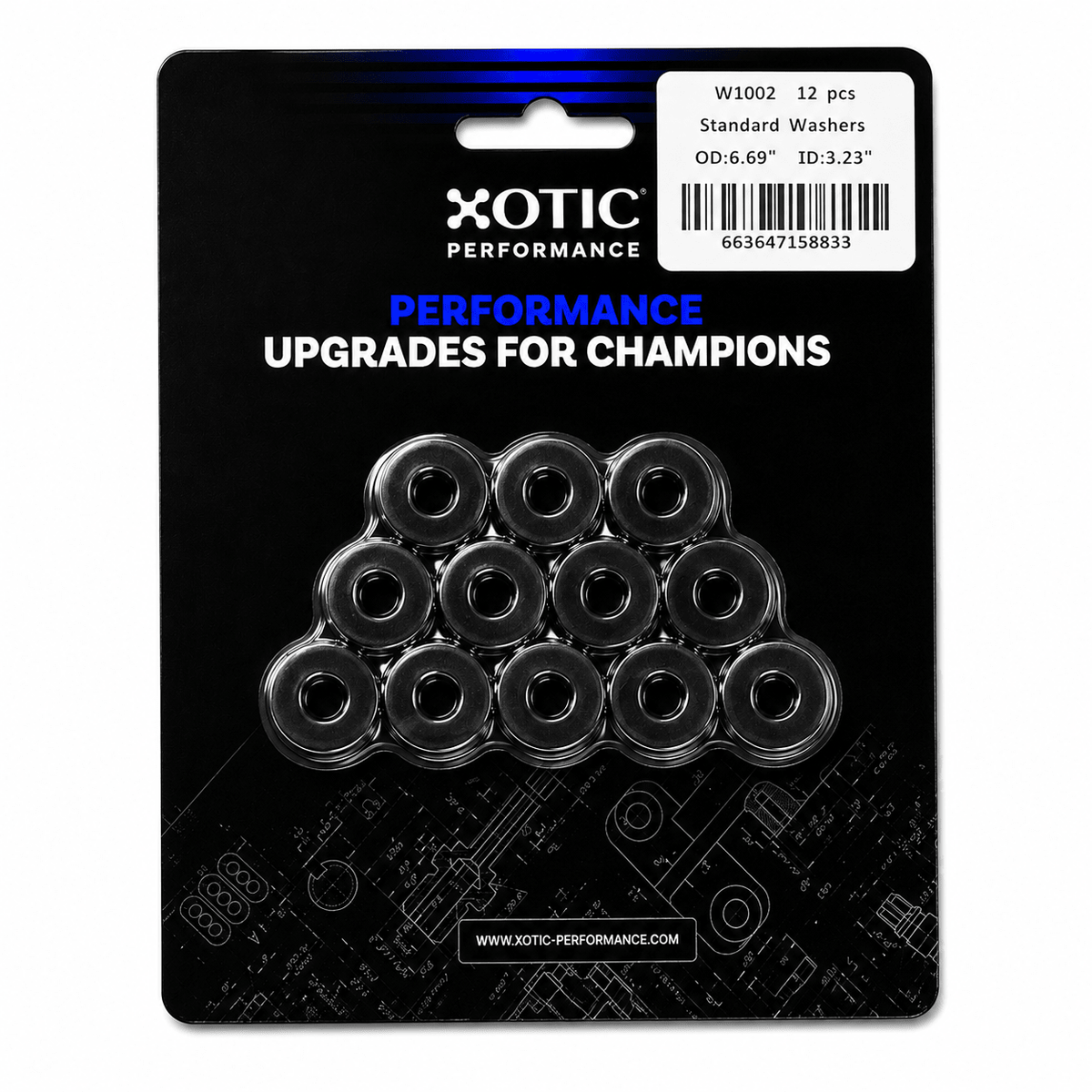 Standard Washer 0.31" ID, 0.68" OD, 0.120" Thickness x 12 pcs