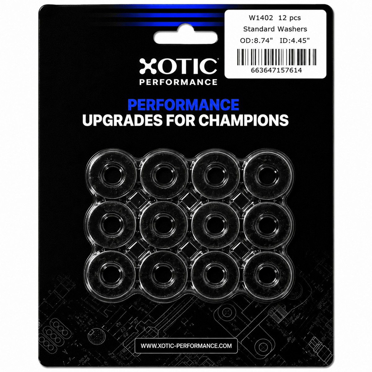 Standard Washer 0.44" ID, 0.88" OD, 0.120" Thickness x 12 pcs