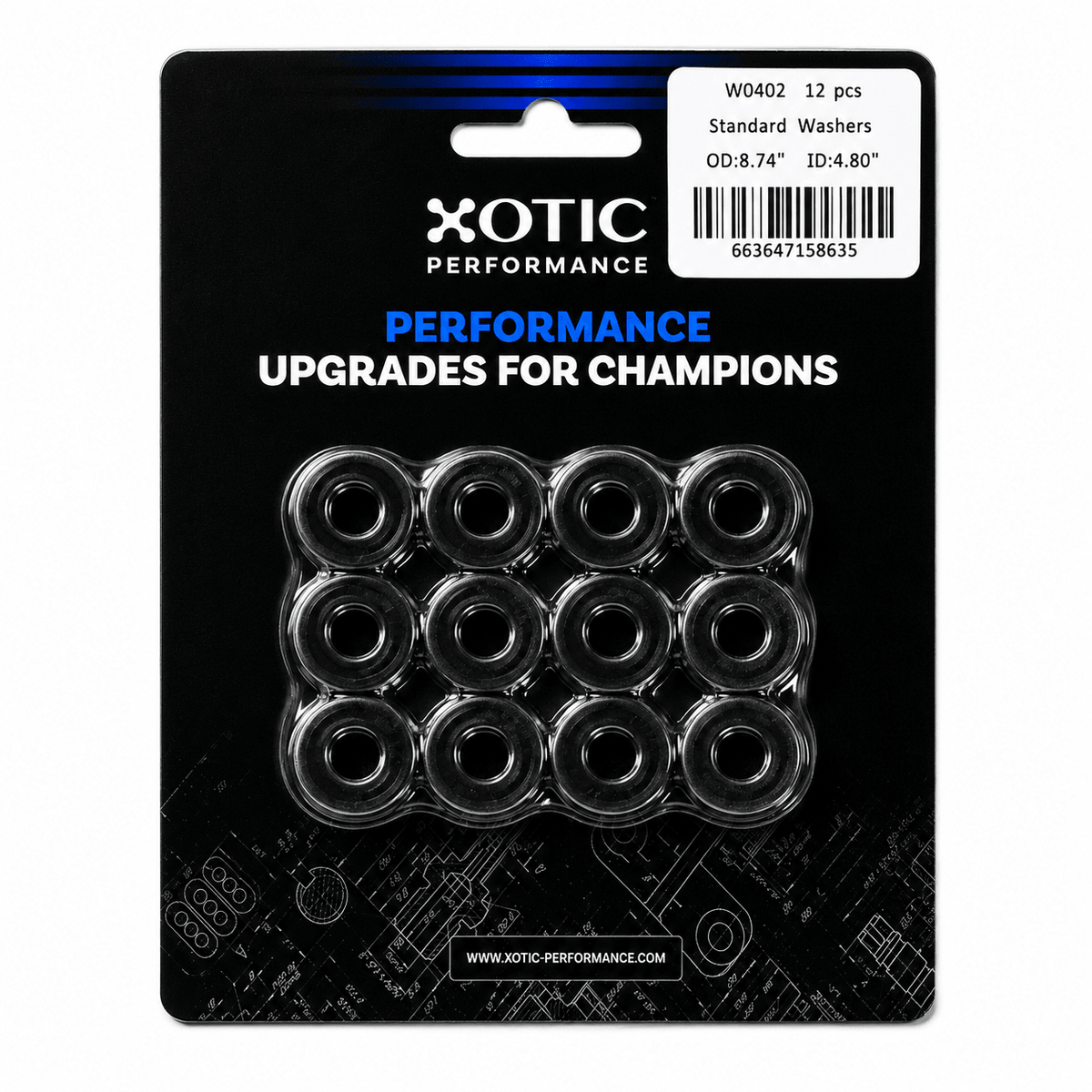 Standard Washer 0.47" ID, 0.88" OD, 0.120" Thickness x 12 pcs