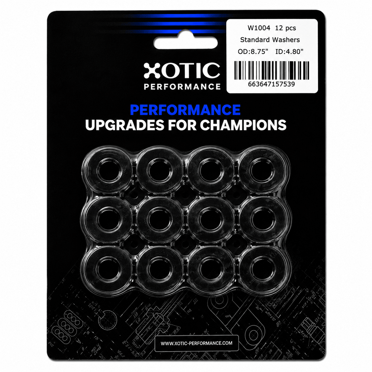 Standard Washer 0.50" ID, 0.88" OD, 0.120" Thickness x 12 pcs
